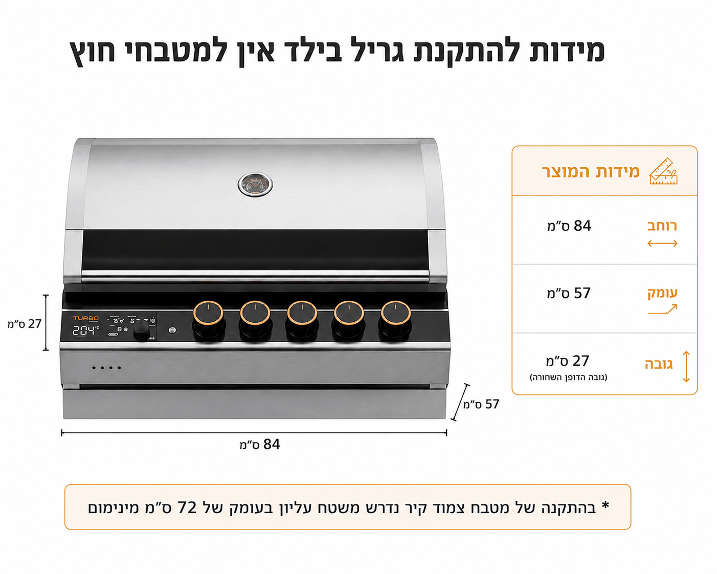 גריל גז טורבו עלית Turbo Elite 5 BI - תמונה ממוזערת 3